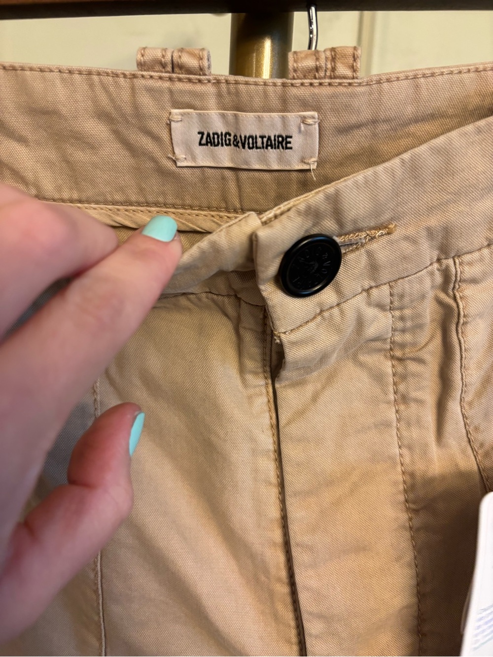 Zadig & Voltaire Cargo Pants Beige/Tan High-Rise Pilote Bord MSRP $278 - Picture 4 of 7